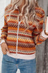 Western Boho Striped Zip Up Long Sleeve Jacket