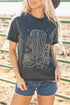 Western Boot And Floral Graphic Relaxed Cotton Tee
