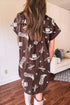 Western Boot Cactus Print Raw Edge Denim Mini Dress