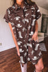Western Boot Cactus Print Raw Edge Denim Mini Dress