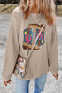 Western Boot Graphic Corduroy Crew Neck Sweatshirt
