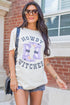 Western Boot Graphic Print Crewneck Short Sleeve Tee