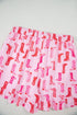 Western Boot Print Short Sleeve Ruffled Shorts Pajama Set