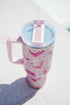 Western Boot Shaped Handle Straw Travel Tumbler