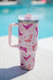 Western Boot Shaped Handle Straw Travel Tumbler
