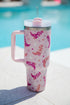 Western Boot Shaped Handle Straw Travel Tumbler