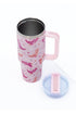 Western Boot Shaped Handle Straw Travel Tumbler