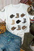 Western Boots And Hat Graphic Print Casual Tee