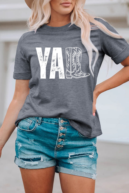Western Boots And Yall Graphic Short Sleeve Tee