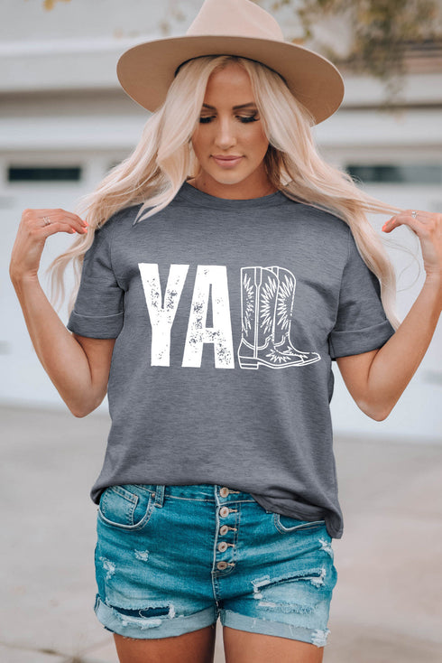 Western Boots And Yall Graphic Short Sleeve Tee