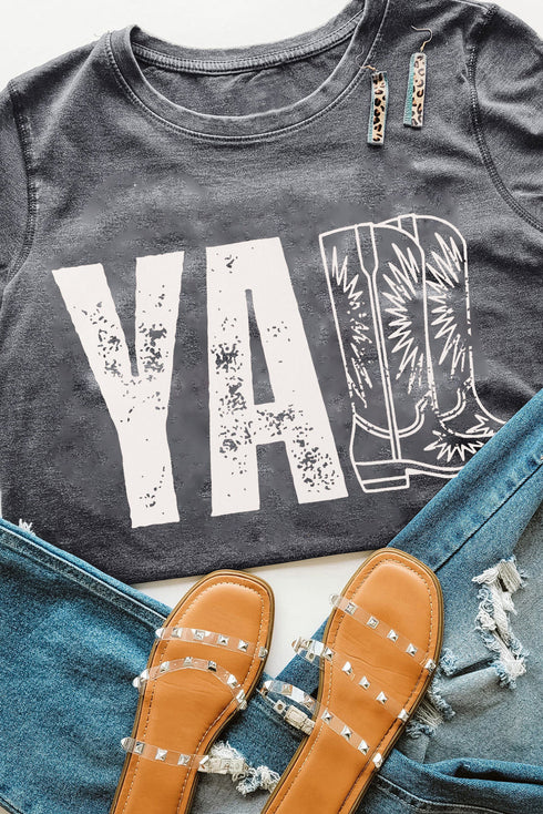 Western Boots And Yall Graphic Short Sleeve Tee