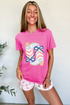 Western Boots Bow Graphic Print Casual Short Sleeve Tee