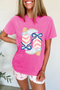 Western Boots Bow Graphic Print Casual Short Sleeve Tee