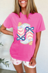 Western Boots Bow Graphic Print Casual Short Sleeve Tee