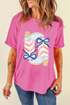 Western Boots Bow Graphic Print Casual Short Sleeve Tee