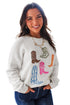 Western Boots Embroidered Drop Shoulder Pullover Sweater