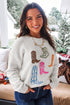 Western Boots Embroidered Drop Shoulder Pullover Sweater
