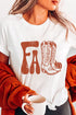 Western Boots Print Crew Neck Graphic Tee