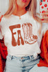 Western Boots Print Crew Neck Graphic Tee