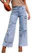 Western Bowknot Detail Boyfriend Cargo Denim Jeans