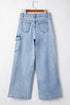 Western Bowknot Detail Boyfriend Cargo Denim Jeans