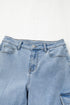 Western Bowknot Detail Boyfriend Cargo Denim Jeans