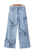 Western Bowknot Detail Boyfriend Cargo Denim Jeans