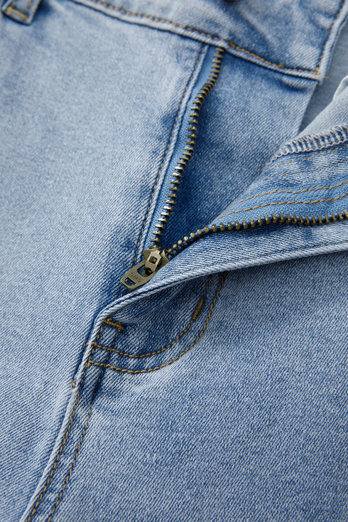 Western Bowknot Detail Boyfriend Cargo Denim Jeans