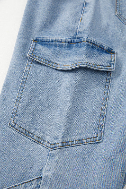 Western Bowknot Detail Boyfriend Cargo Denim Jeans