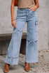 Western Bowknot Detail Boyfriend Cargo Denim Jeans