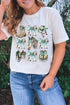 Western Bowknot Horse Graphic Print Crewneck Short Sleeve Tee