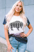 Western Buffalo Aztec Graphic Bleached Print Short Sleeve Tee