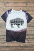 Western Buffalo Aztec Graphic Bleached Print Short Sleeve Tee