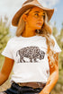Western Buffalo Graphic Print Short Sleeve Crew Neck Tee