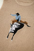 Western Bull Rider Graphic Sleeveless Knit Sweater Vest