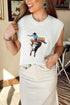 Western Bull Rider Graphic Sleeveless Knit Sweater Vest