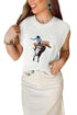 Western Bull Rider Graphic Sleeveless Knit Sweater Vest