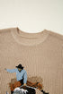 Western Bull Rider Graphic Sleeveless Knit Sweater Vest