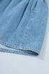 Western Button Down Puff Sleeve Patchwork Denim Mini Dress