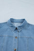Western Button Down Puff Sleeve Patchwork Denim Mini Dress