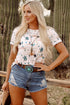 Western Cactus Graphic Print Crew Neck Short Sleeve Tee