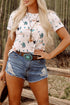 Western Cactus Graphic Print Crew Neck Short Sleeve Tee