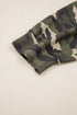 Western Camo Print Patchwork Detail Raw Hem Sweatshirt