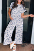 Western Camouflage Print Corded Loose Tee Pant Set