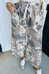 Western Camouflage Print Lace Up Raw Edge Pocketed Pants