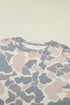 Western Camouflage Print Loose Tee Drawstring Short Set