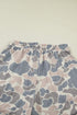Western Camouflage Print Loose Tee Drawstring Short Set