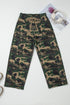 Western Camouflage Print Patch Pocket Wide Leg Barrel Jeans