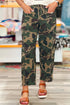 Western Camouflage Print Patch Pocket Wide Leg Barrel Jeans