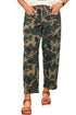 Western Camouflage Print Patch Pocket Wide Leg Barrel Jeans